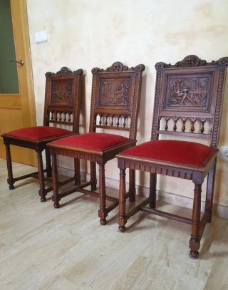 Mesa y Sillas Roble Macizo
