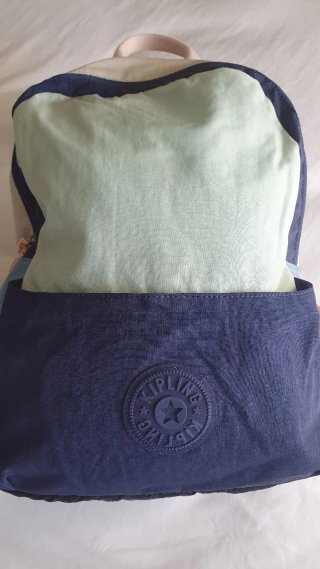 Mochila Kipling Beige y Azul