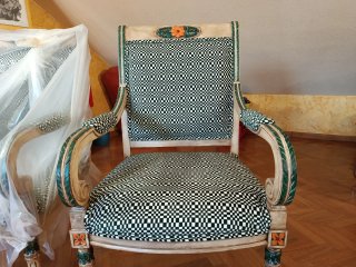 Sillones de madera y tela