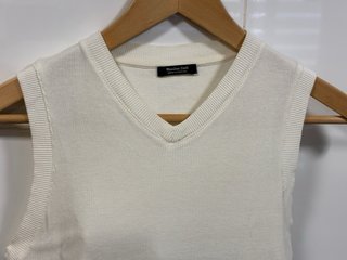 Camiseta blanca mujer sin mangas Massimo Dutti