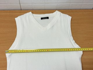 Camiseta blanca mujer sin mangas Massimo Dutti