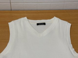 Camiseta blanca mujer sin mangas Massimo Dutti