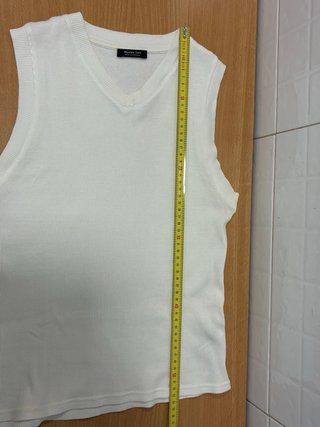 Camiseta blanca mujer sin mangas Massimo Dutti