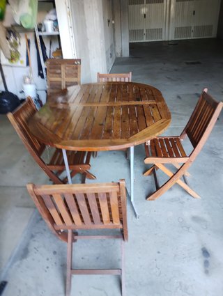 Tavolo Legno Massello Allungabile con 4 Sedie