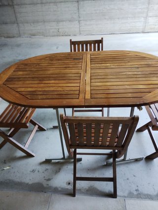 Tavolo Legno Massello Allungabile con 4 Sedie