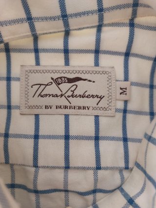 Camisa Tomás Burberry Cuadros Azul/Blanco
