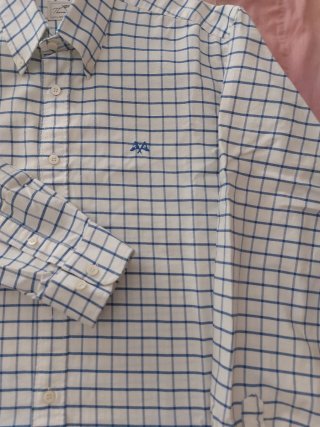 Camisa Tomás Burberry Cuadros Azul/Blanco