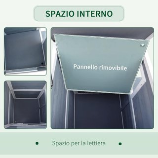 Casa para Gatos de Madera Impermeable de 2 Niveles, Con Techo Abierto, 51Cm X 51Cm X 81.3Cm