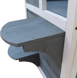 Casa para Gatos de Madera Impermeable de 2 Niveles, Con Techo Abierto, 51Cm X 51Cm X 81.3Cm