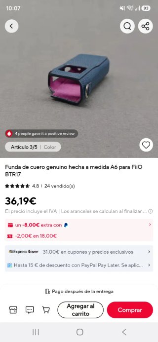 Funda Cuero A6 FiiO BTR17