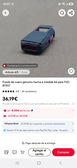 Funda Cuero A6 FiiO BTR17