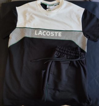 Conjunto Lacoste Hombre Negro y Blanco