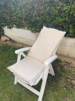 Silla de jardín reclinable blanca