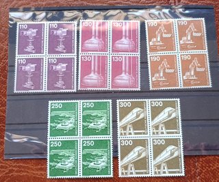 Bloque 4 sellos Alemania 1982 Industria y Tecnolog