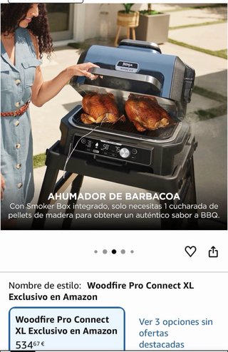 Barbacoa Eléctrica Ninja Woodfire Pro Connect XL