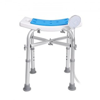 Silla de Ducha, Taburete de Ducha de Altura Ajustable con Soporte de Barra Cruzada, Asiento de Ducha para Ducha o Bañera, Banco Antideslizante para Ancianos Discapacitados, Capacidad de 226.8 kg