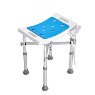 Silla de Ducha, Taburete de Ducha de Altura Ajustable con Soporte de Barra Cruzada, Asiento de Ducha para Ducha o Bañera, Banco Antideslizante para Ancianos Discapacitados, Capacidad de 226.8 kg