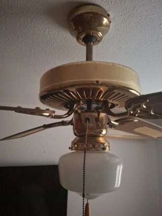 Ventilador de Techo Madera y Bronce