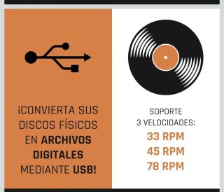 Lenco LS-50 Giradiscos USB Gris/Blanco