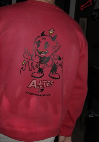 Sudadera Alter Roja con Dibujo de Diablo
