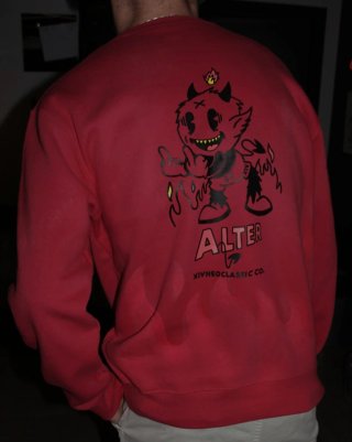 Sudadera Alter Roja con Dibujo de Diablo