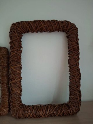 Set 2 Cornici Vimini Intrecciate Boho Chic