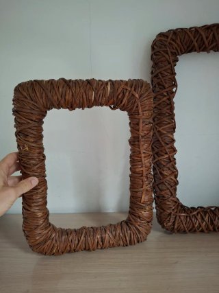 Set 2 Cornici Vimini Intrecciate Boho Chic