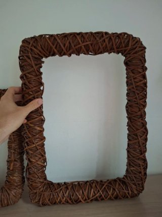 Set 2 Cornici Vimini Intrecciate Boho Chic