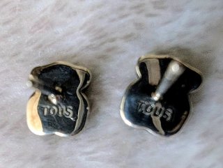 Pendientes Tous Oso Onix Negro Plata