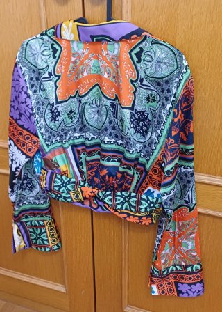 Blusa Zara Estampada Multicolor