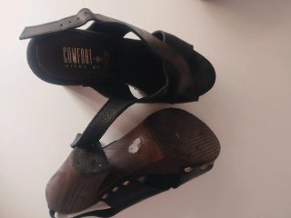 Sandalias negras de piel talla 35 🇪🇸✨