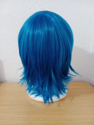 Peluca corta azul estilo anime