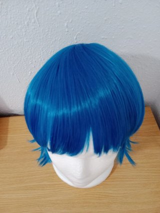 Peluca corta azul estilo anime