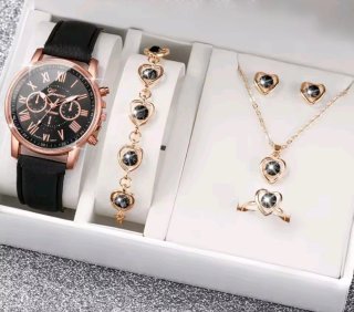 Conjunto Reloj y Joyas Corazón