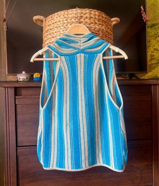 Top Massimo Dutti Rayas Azul y Beige