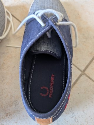Scarpe Fred Perry Tela Blu/Grigie Tg 43