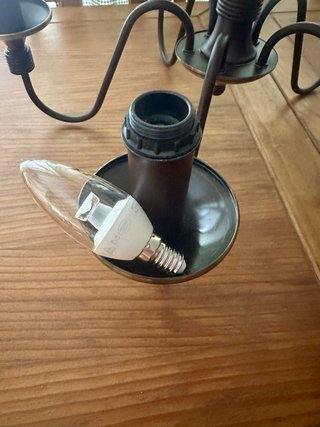 Lámpara de techo 5 brazos tela metal