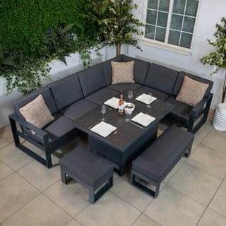 Conjunto Muebles Jardín Gris oscuro