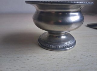 Set Vintage Piattini e Zuccheriera Peltro 95%