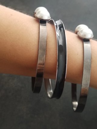 Pulseras Mango Perlas Negras