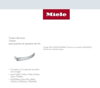 Tirador Frigorífico Nevera Miele