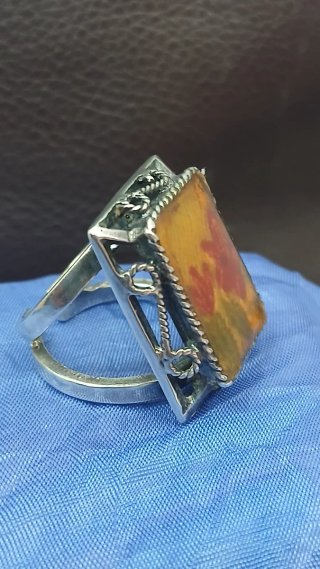 Anillo Plata Ley Encapsulado Flores Vintage