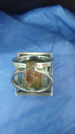 Anillo Plata Ley Encapsulado Flores Vintage
