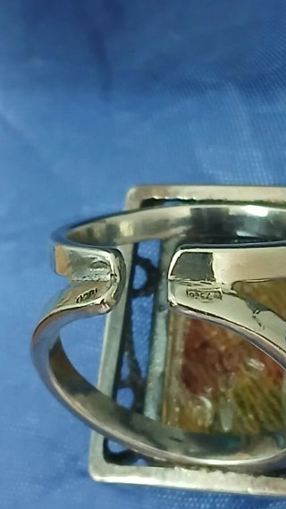 Anillo Plata Ley Encapsulado Flores Vintage
