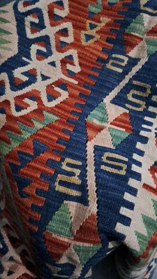 Alfombra turca Kilim antigua