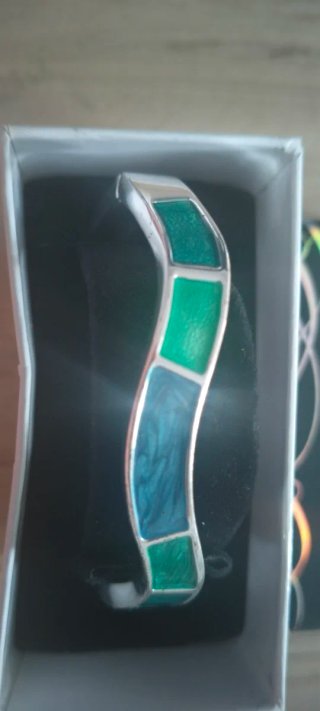 Bracciale a maglie verde e blu