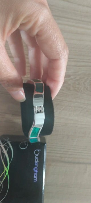 Bracciale a maglie verde e blu