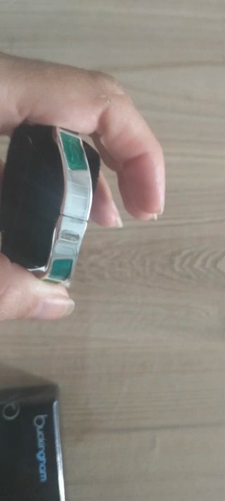 Bracciale a maglie verde e blu