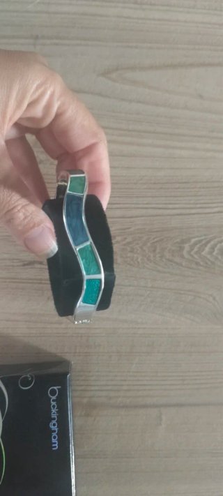 Bracciale a maglie verde e blu