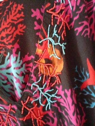 Antica Sartoria Positano Vestito Ricamato coralli